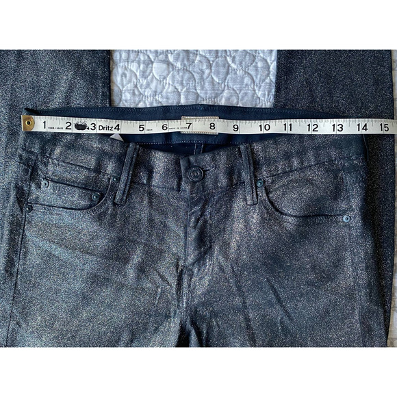 Mother The Looker Sparkle and Purr Glimmer Stone Blue Coated Size 27 - Picture 9 of 14